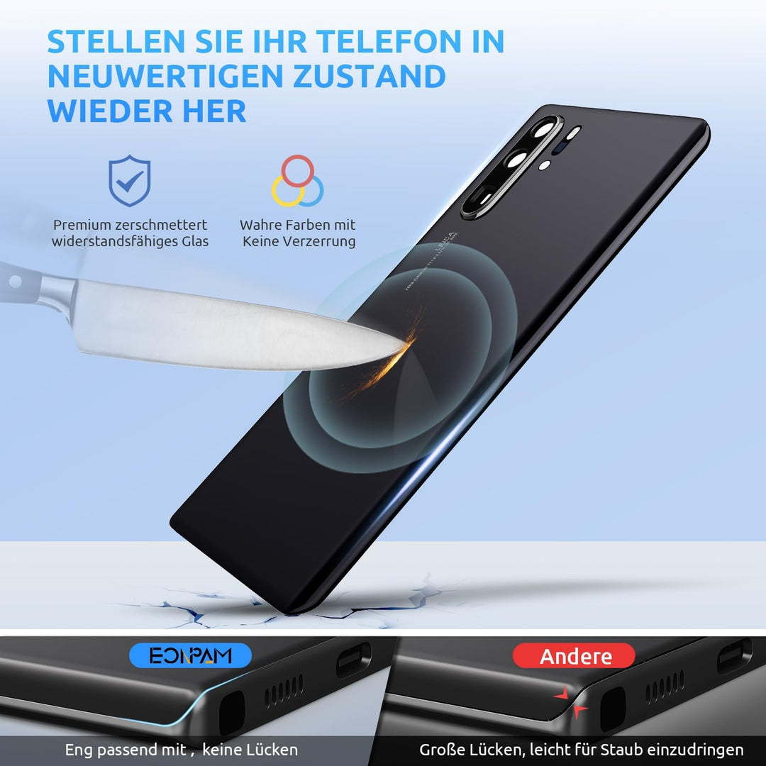 Eonpam Akkudeckel für Huawei P30 Pro Rückseite Glas Original Backcover Back Glas Ersatz Reparatur Se