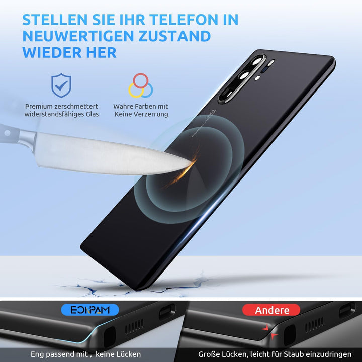 Eonpam Akkudeckel für Huawei P30 Pro Rückseite Glas Original Backcover Back Glas Ersatz Reparatur Se