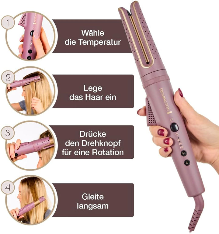 Remington AIRvive™ Lockenstab [rotierend] Ionic Air-Technologie für langanhaltende Locken (Ultra-Ker