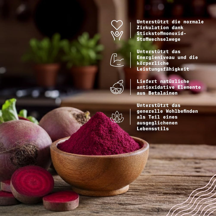 NaturaleBio Rote-Beete-Pulver 950g, Bio Rote-Bete-Pulver aus getrockneter Wurzel, reich an Nitraten