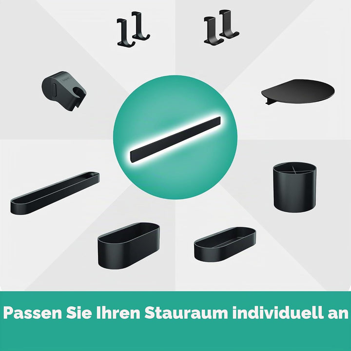 hansgrohe WallStoris - Duschset, Zubehör Set für die Dusche ohne bohren, Badezimmer Set 4-teilig, Wa