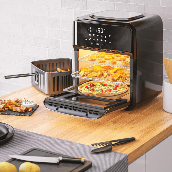 Arendo - Heissluftfritteuse XXL mit LED Touchscreen 12 Liter - Grill - Dörrautomat - Backofen - Air
