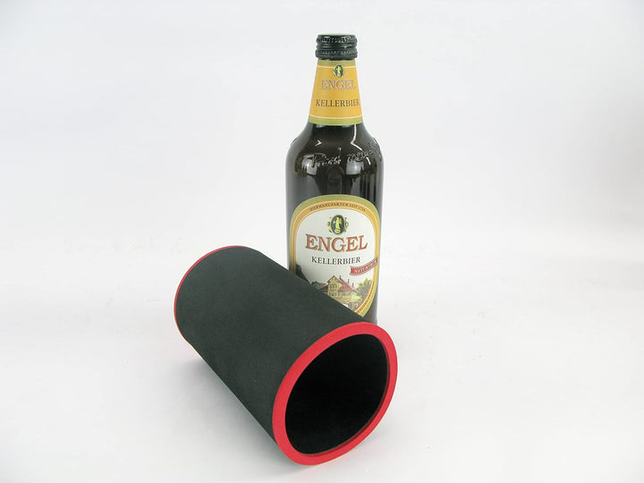 4 hochwertige Qualitätskühler aus 5-6 mm dickem Neopren für 0.5L Flaschen in den Farben Schwarz Gelb