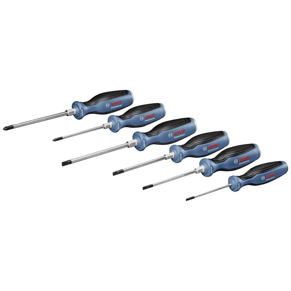 Bosch Professional Torx-Schraubendreher Set 6 tlg. (Torx, S2-Stahl, inkl. T10x75, T75x75, T20x100, T