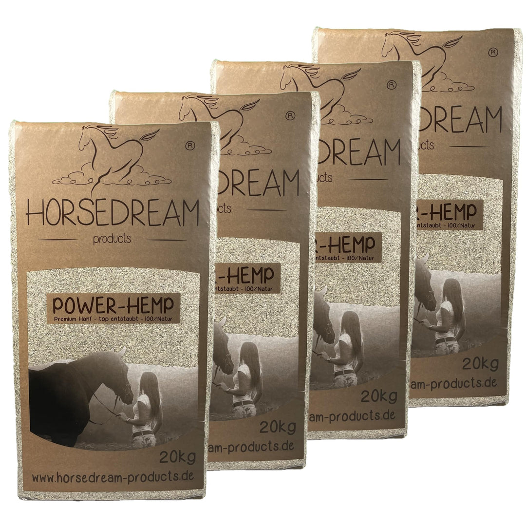 Power-Hemp Classic | Einstreu Pferde & Kleintiere | 100% Hanf | Allergiker (80 kg (4 Ballen)), 80 kg