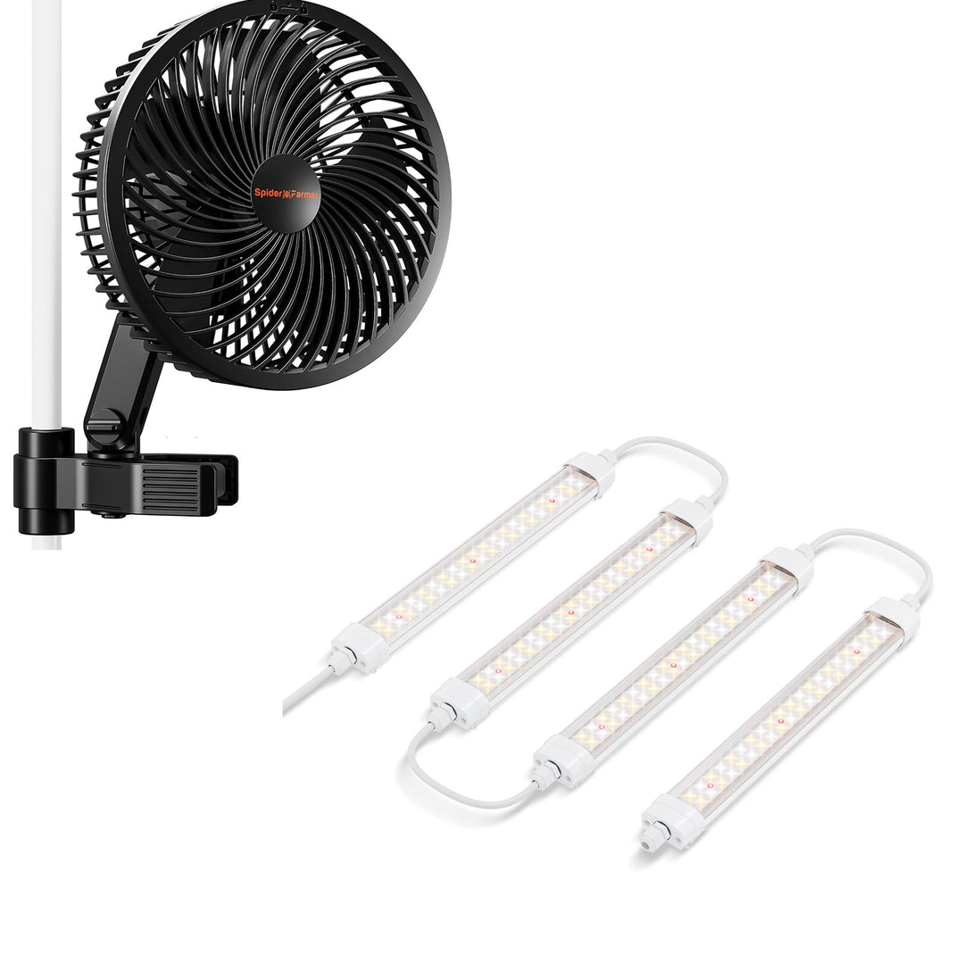 Spider Farmer Grow Ventilator mit Clip mit Glow30 LED Grow Lampe