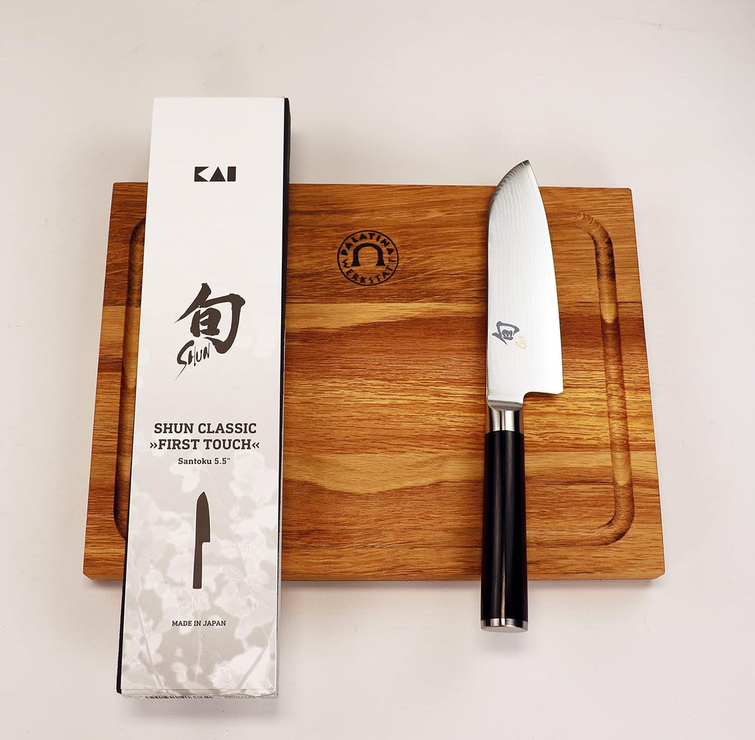 Kai Shun Classic Damastmesser Set, DM-0727, handliches Santokumesser aus Damaststahl mit 14 cm Kling