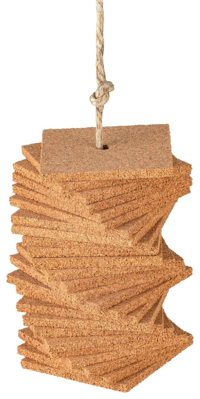 Knabberkette | Kletterseil aus Kork | Schnabelpflege | Schaukel für Papageien und Wellensittiche | N
