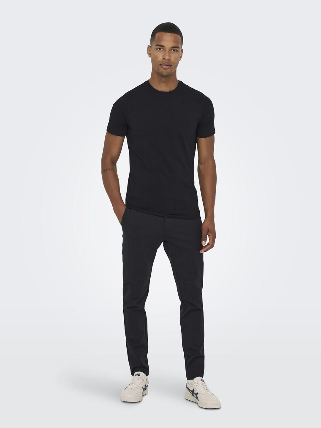 ONLY & SONS Male Chino Hose ONSMARK Pant Stripe GW 3727 NOOS 28W / 30L Schwarz (Black), 28W / 30L Sc