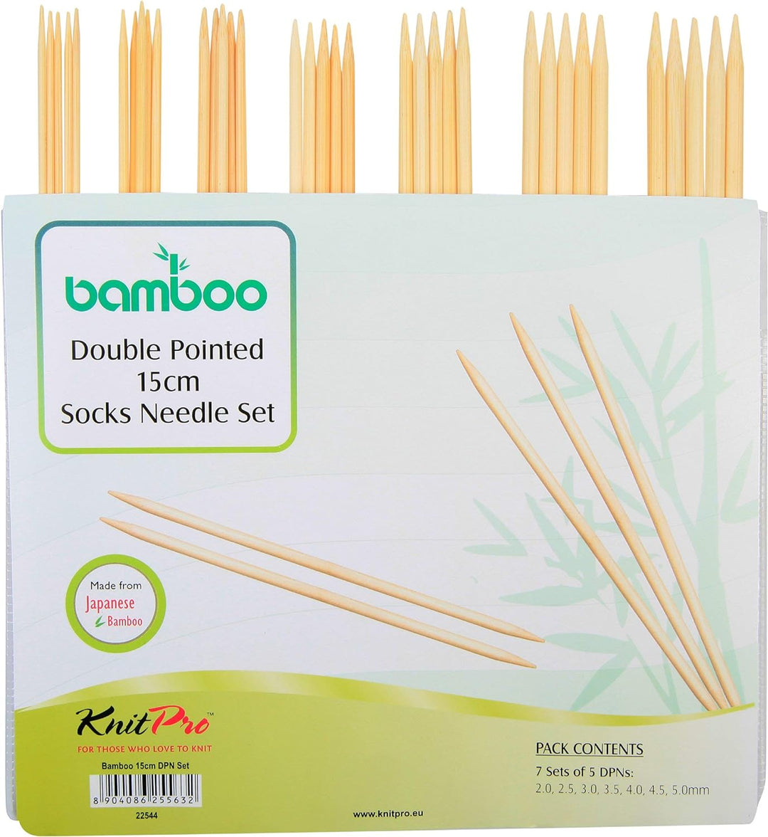 KnitPro - Bamboo Double Speced (15 cm, 2,00-5,00 mm) Sockennadel -Set - 1 Einheit
