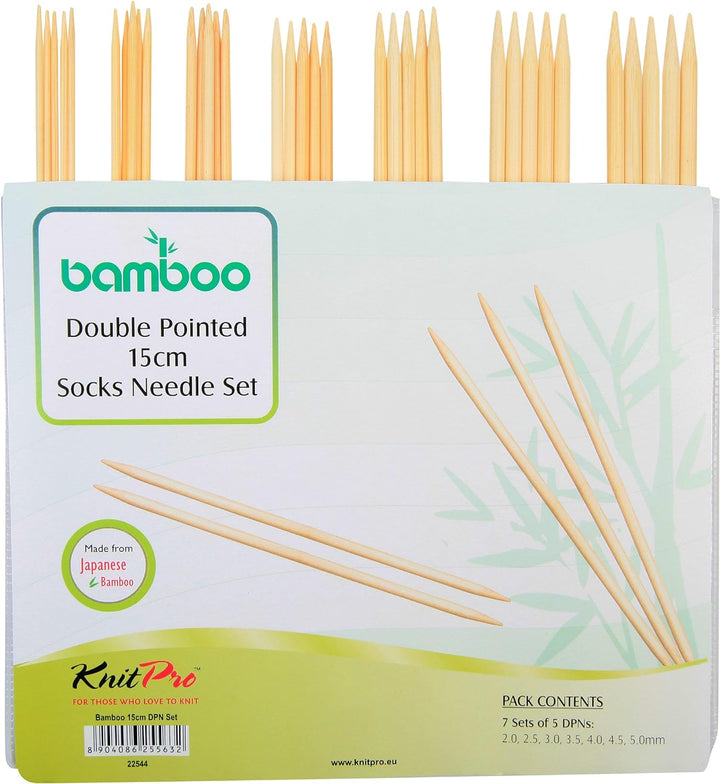 KnitPro - Bamboo Double Speced (15 cm, 2,00-5,00 mm) Sockennadel -Set - 1 Einheit