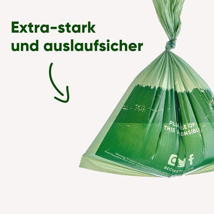 Beco Starke & grosse Kotbeutel – 540 Beutel (36 Rollen mit 15 Stück) – geruchlos – Spenderkompatible