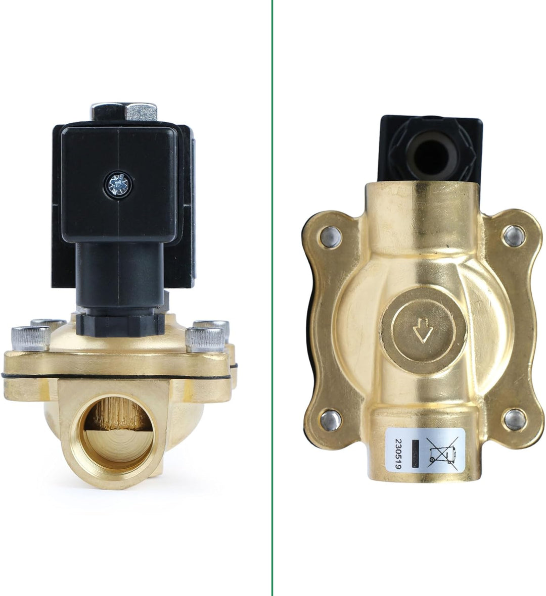 U.S. Solid Solenoid Valve Magnetventil Messing G 1/2" 24V DC Normal geschlossen NC 0-10 bar, elektri