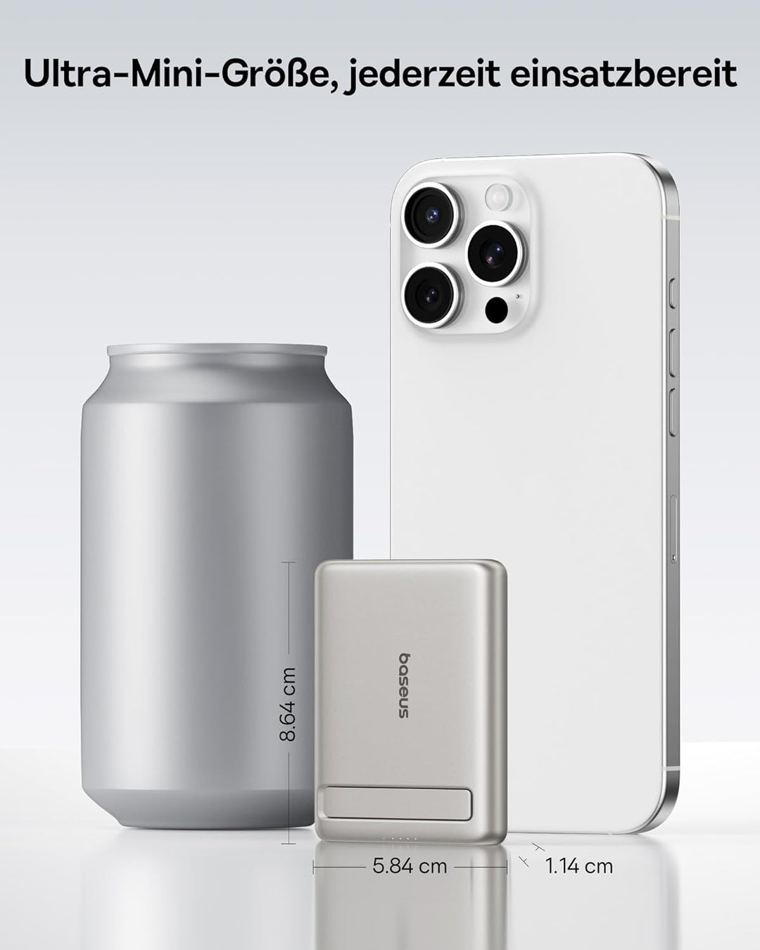 Baseus Mini MagSafe Powerbank 5000mAh Qi2-zertifiziertes mit Klappbarer Ständer, PD 20W Magnetische