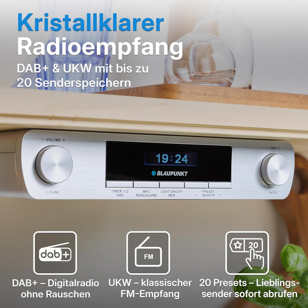 Blaupunkt KRD 30, Bluetooth Küchenradio mit DAB+, UKW PLL, Multidisplay, Senderspeicher, Unterbau Di