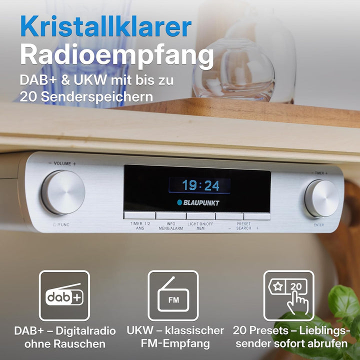 Blaupunkt KRD 30, Bluetooth Küchenradio mit DAB+, UKW PLL, Multidisplay, Senderspeicher, Unterbau Di