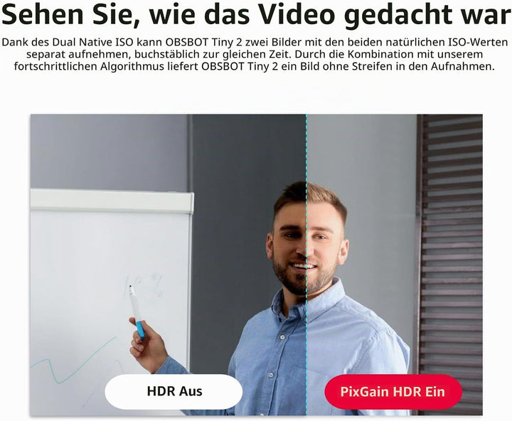 OBSBOT Tiny 2 AI-betriebene PTZ 4K Webcam 1/1,5" CMOS 4X schnellere Fokussierung USB 3.0 10x schnell
