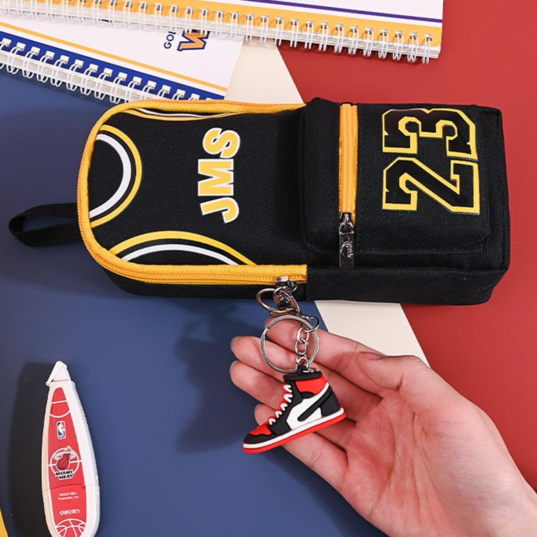 Basketball Player Federmäppchen Grosse Kapazität,Basketball Star Bunte 23 Trikot Federtasche, Grosse