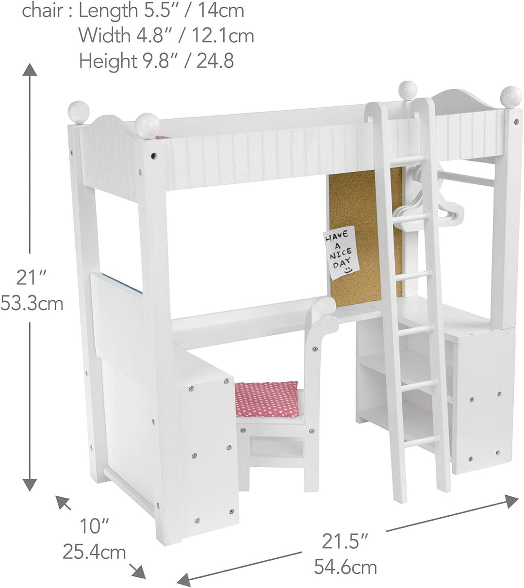 Puppen-Etagenbett Schreibtisch Puppenzubehör Spielzeug Olivias World TD-0204A
