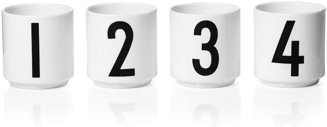 Design Letters Espressotassen aus Porzellan 4 Stück | Espresso-Kaffeetassen |Espressotassen-Set für