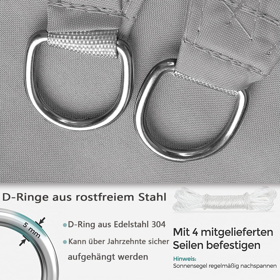 Sonnensegel Wasserdicht Rechteck, wetterbeständig, Premium Polyester, Viele Längen und Breiten Zur A