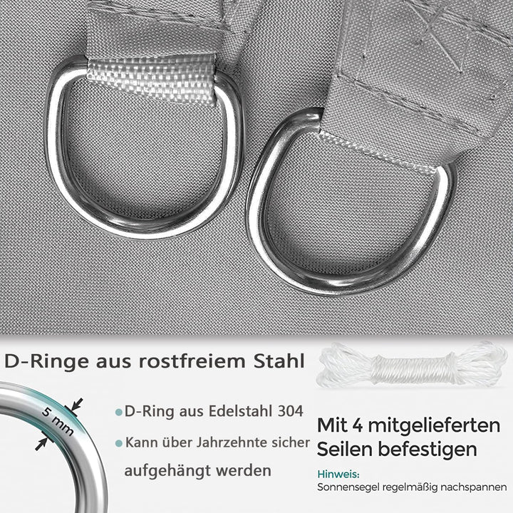 Sonnensegel Wasserdicht Rechteck, wetterbeständig, Premium Polyester, Viele Längen und Breiten Zur A