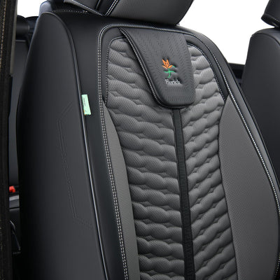 FLORICH Autositzbezüge, Premium Leder Vorder und Rücksitzbezüge, 5 Stück, universelles Auto-Innenaus