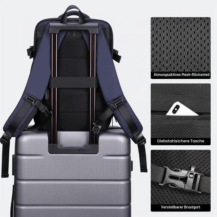 HOMIEE Handgepäck Reiserucksack, Supergross Laptop Rucksack Erweiterbar Diebstahlsicher Wasserabweis