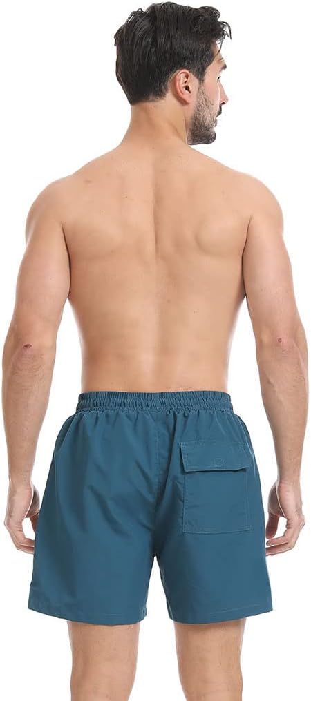 JustSun Badehose Herren Schnelltrocknend Boardshorts mit Mesh-Futter und Verstellbarem Tunnelzug S P