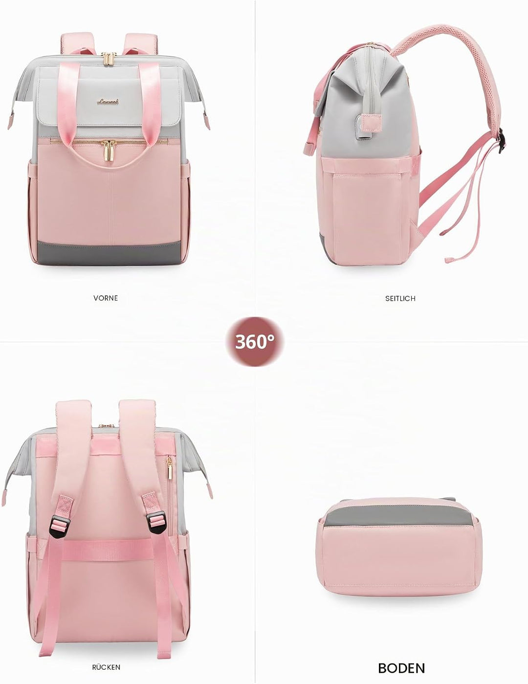 LOVEVOOK Laptop Schulrucksack Teenager, Damen Rucksack Modern, Schultasche Backpack Women Elegant Ta
