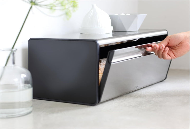 Brabantia Brotkasten Frontklappe, matt steel FPP, Mattiert Matt Steel Fingerprint Proof, Matt Steel