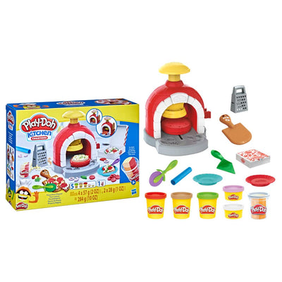 Play-Doh Kitchen Creations Pizzabäckerei Spielset mit 6 Dosen 8 Accessoires Pizzabäckerei Einzelbett