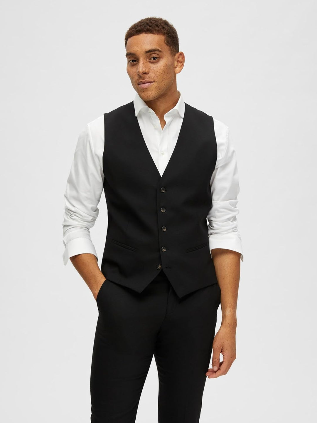 Selected Homme male Weste Klassische 52 Schwarz, 52 Schwarz