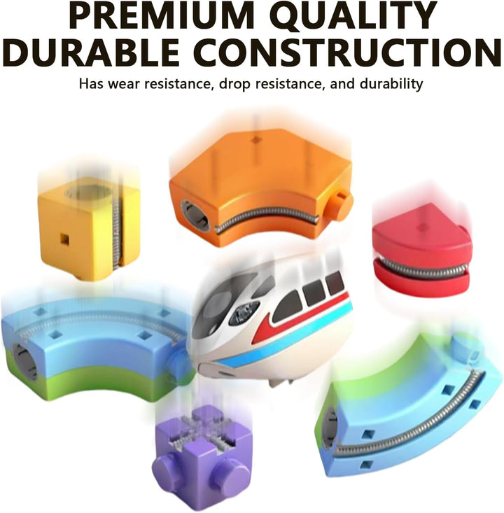 Clickrail Elektrisch Cube Track, Magnetischer Zug Spielzeug Set, Flexibler Elektrische Eisenbahn mit