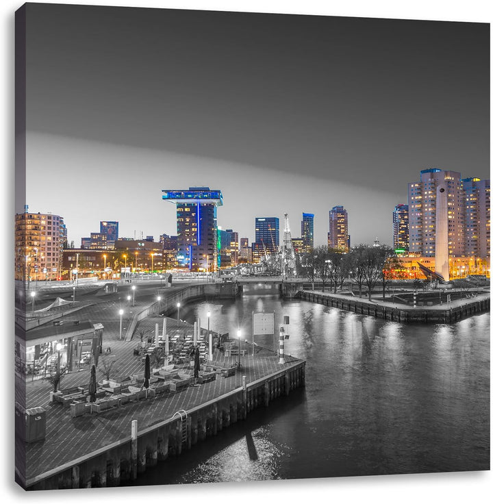 Pixxprint Ausblick auf Rotterdam als Leinwandbild Quadratisch/Grösse: 70x70 / Wandbild/Kunstdruck/fe