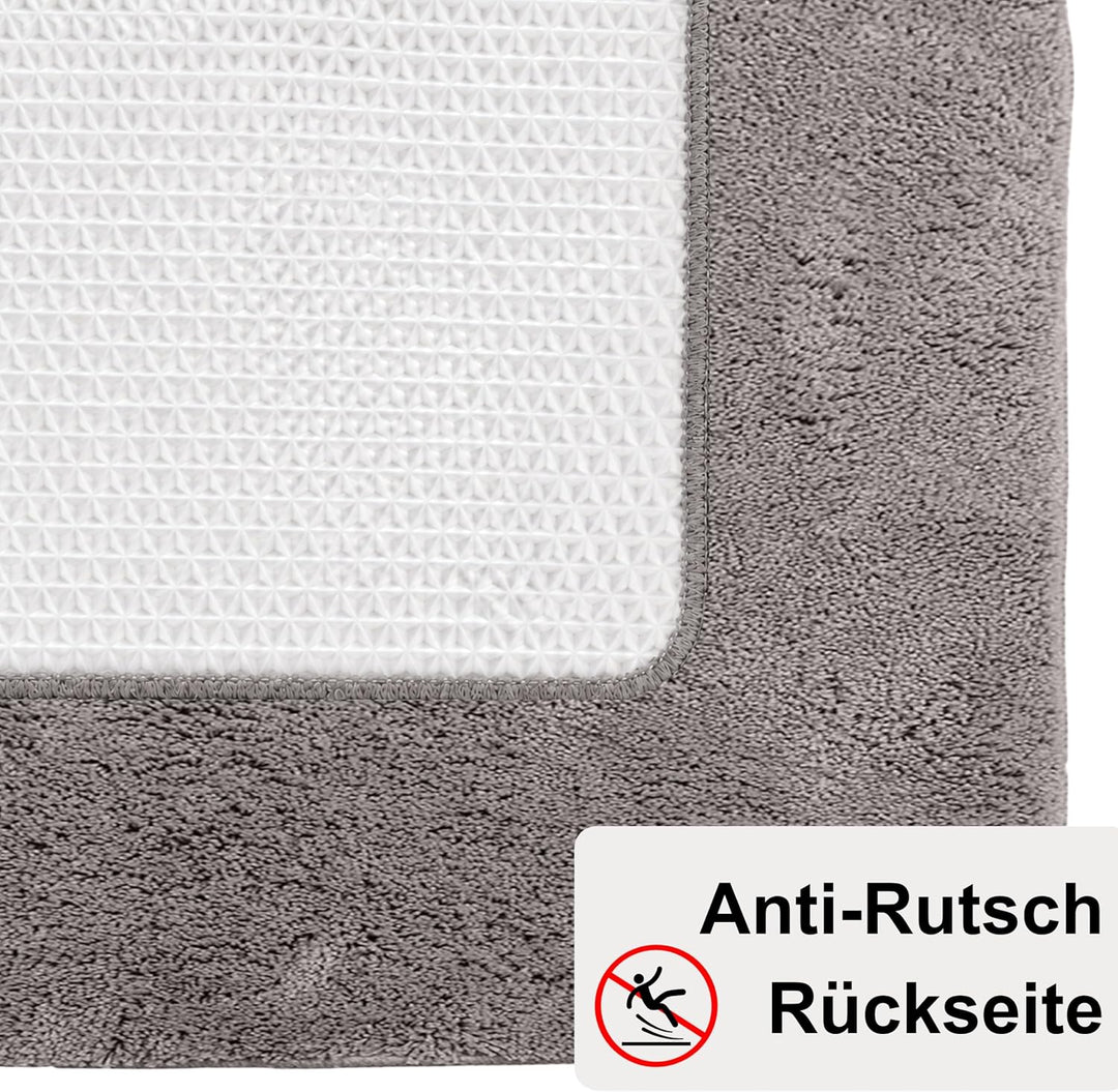 Brandsseller Badematte 70x120 cm Badvorleger Badteppich Badezimmerteppich Duschvorleger Grau