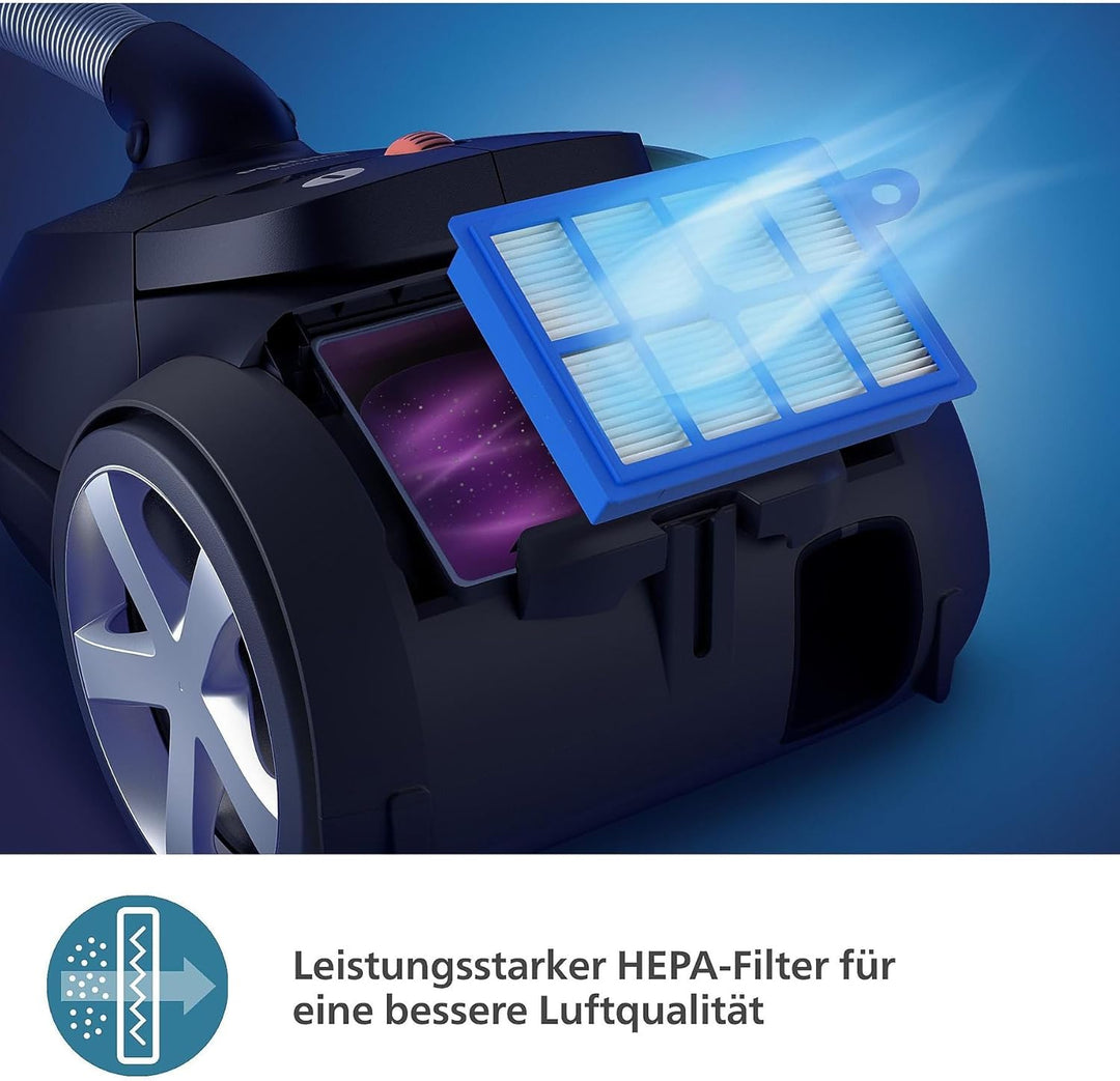 Philips 6000-Series Beutelstaubsauger Performer LED - 900 W Motor, TriActive+ LED-Düse, HEPA, 9 m, L