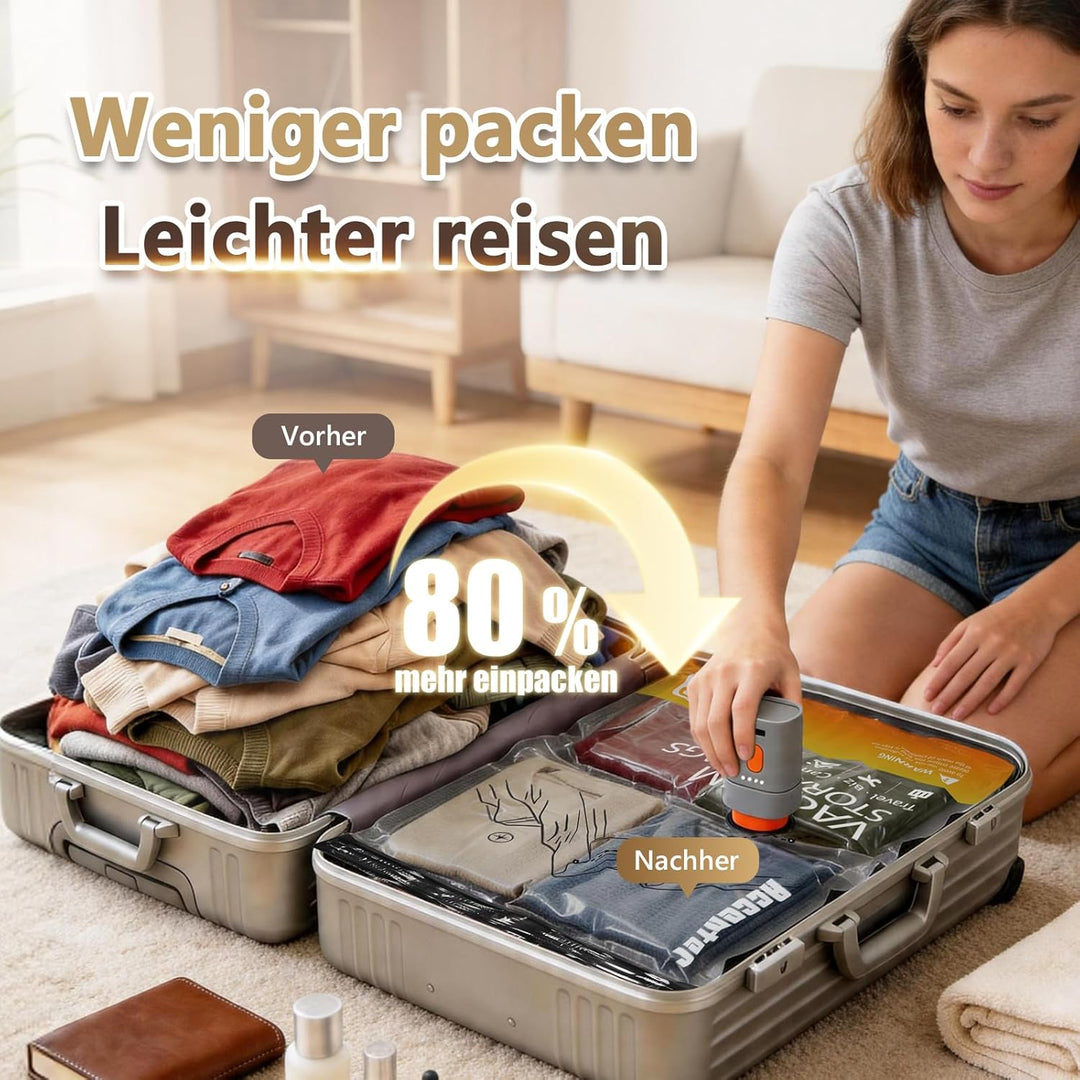 Accenter Vakuumbeutel für Kleidung mit Pumpe ，Kleidungsaufbewahrung für Reise, Kleine Vakuumbeutel p