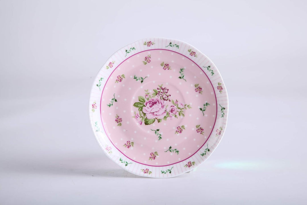 Kaffeetasse und Untertasse, Shabby Chic, Vintage, Porzellan, Vogel Schmetterling, Flora, Geschenk-Bo