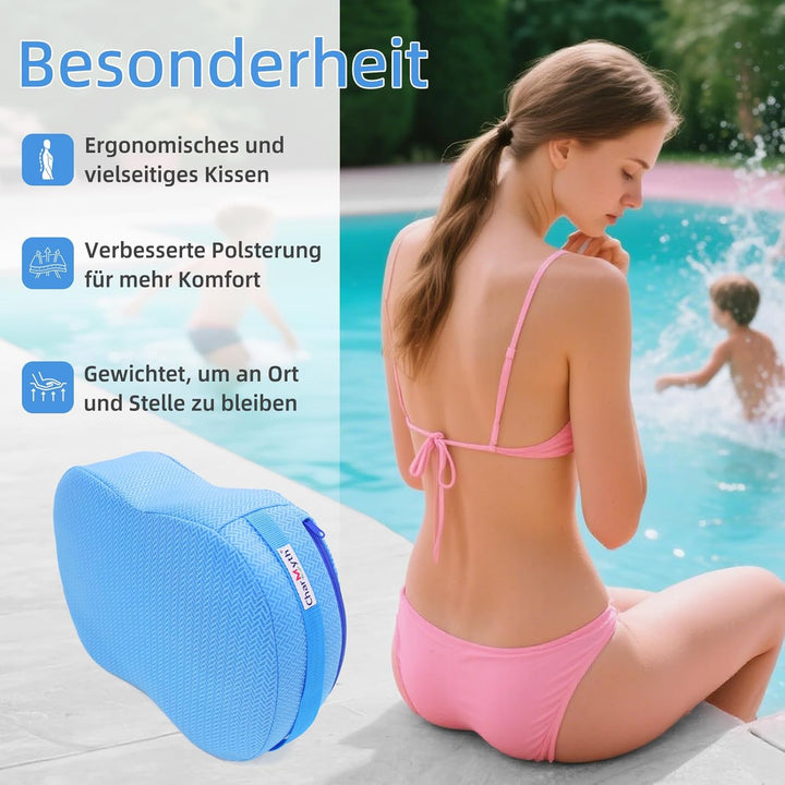 Whirlpool Sitzkissen Sitzerhöhung Unterwasser, 40 x 30 x 12cm Badewannenkissen, rutschfest schnelltr