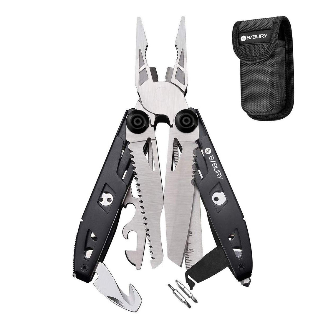 Geschenke für Männer, BIBURY 18 in 1 Taschenwerkzeug, Faltbares Multitools Edelstahl, Multifunktiona