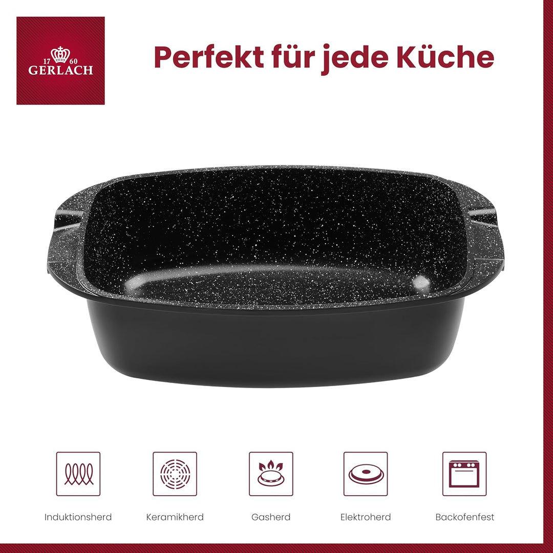 Gerlach Granitex Bräter Mit Deckel Für Induktion Backofen Topf Schmortopf Bratentopf Backofengeeigne