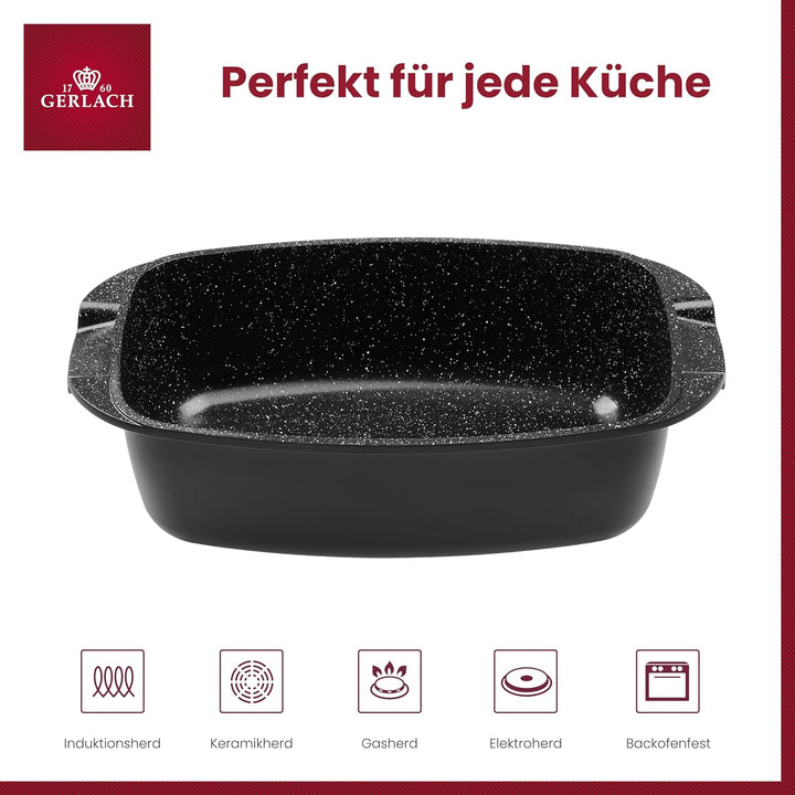 Gerlach Granitex Bräter Mit Deckel Für Induktion Backofen Topf Schmortopf Bratentopf Backofengeeigne