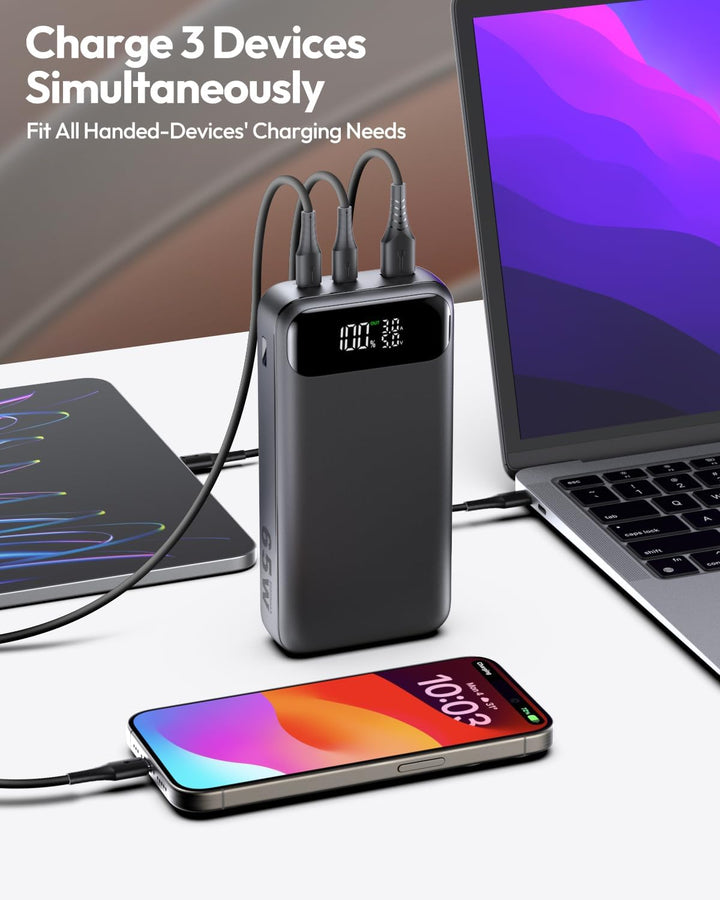 A ADDTOP Power Bank, 20000mAh 65W Phone & Laptop Powerbank, Externe Handyakkus Schnelles Aufladen US