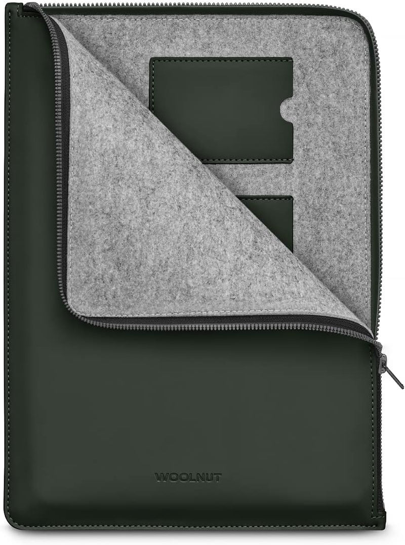 Woolnut Matte PU Folio Zipper Sleeve Case Hülle Tasche für for 14 Zoll MacBook Pro / 13 Zoll MacBook