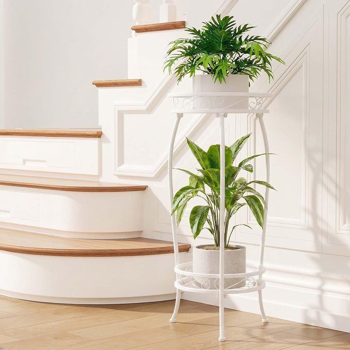 Bamworld Blumenständer Metall Pflanzenständer Blumenhocker Weis Hoch Zimmer Deko （30x30x70cm） Weiss