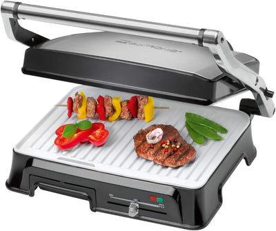 Clatronic KG 3571 elektrischer Kontaktgrill, Multigrill, Elektrogrill für beidseitiges & fettfreies