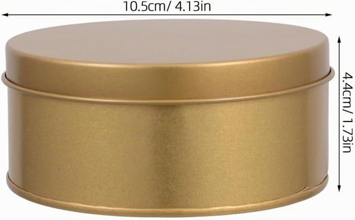Amosfun 4er Set Goldene Plätzchendosen Rund aus Weissblech Luftdichte Aufbewahrungsbox mit Deckel 10
