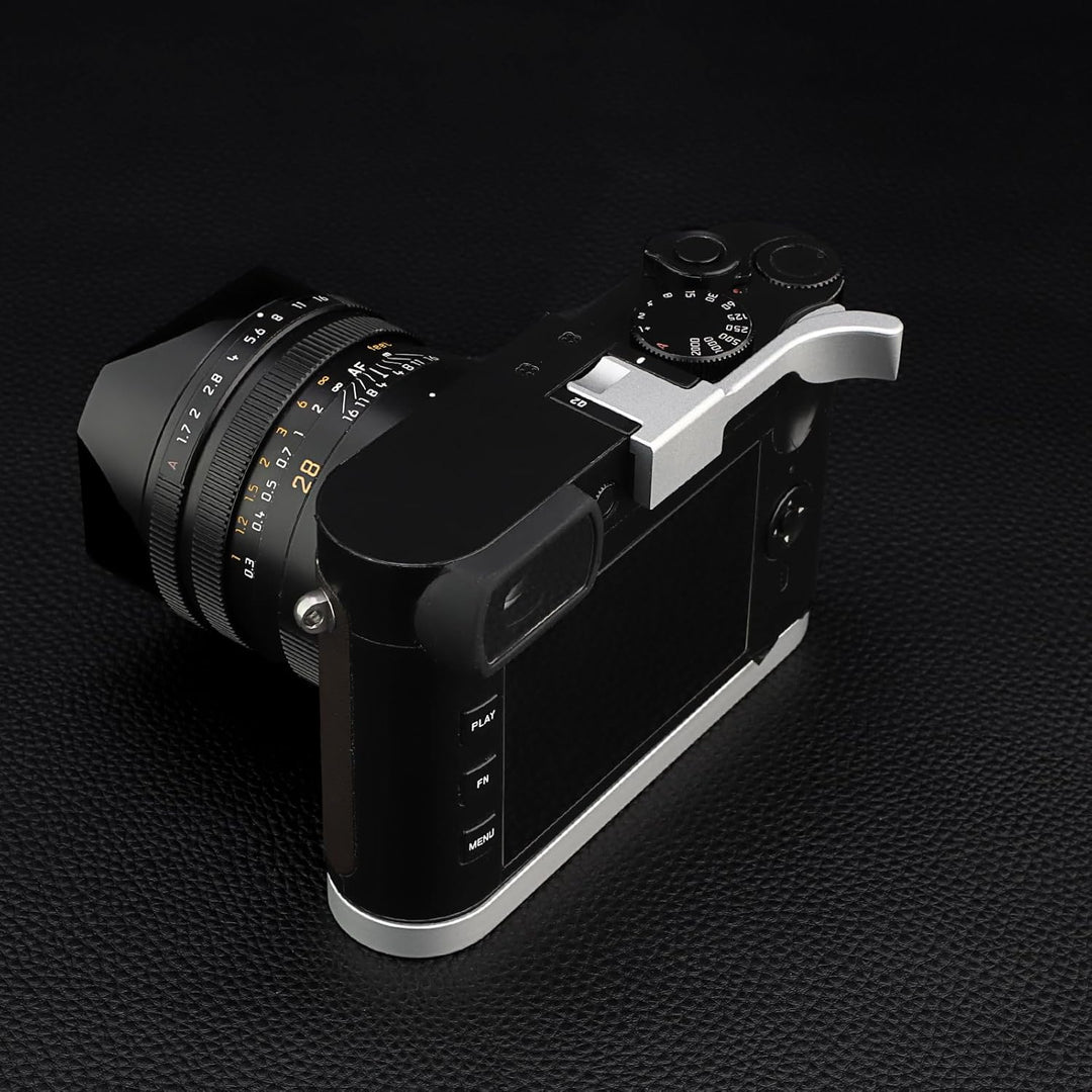 Haoge THB-QS Metall-Blitzschuh-Daumenauflage, Daumenauflage, Handgriff für Leica Q2 Kamera, silberfa