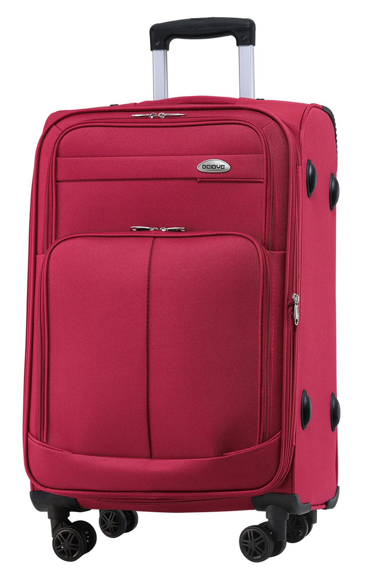 BEIBYE 4 Rollen Reisekoffer 3tlg.Stoffkoffer Handgepäck Kindergepäck Gepäck Koffer Trolley Set-XL-L-